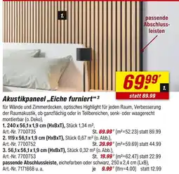 toom Baumarkt Akustikpaneel „eiche furniert“ Angebot