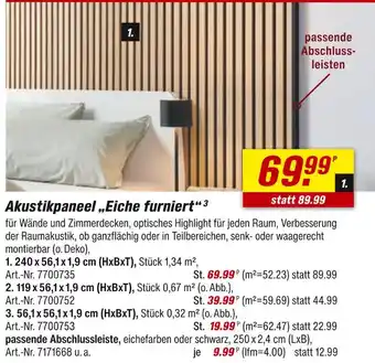 toom Baumarkt Akustikpaneel „eiche furniert“ Angebot