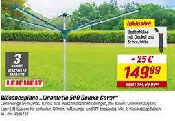 toom Baumarkt Leifheit wäschespinne „linomatic 500 deluxe cover“ Angebot