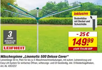 toom Baumarkt Leifheit wäschespinne „linomatic 500 deluxe cover“ Angebot