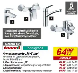 toom Baumarkt Armaturenserie „mycube“ Angebot