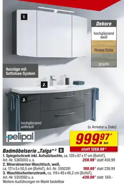 toom Baumarkt Pelipal badmöbelserie „taiga“ Angebot
