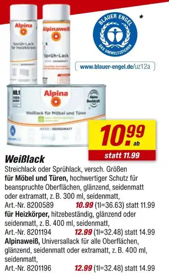 toom Baumarkt Weißlack für möbel und türen Angebot