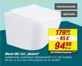 toom Baumarkt Wand-wc-set „madrid“ Angebot
