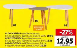 SCONTO Couchtisch weiß/bambus natur Angebot