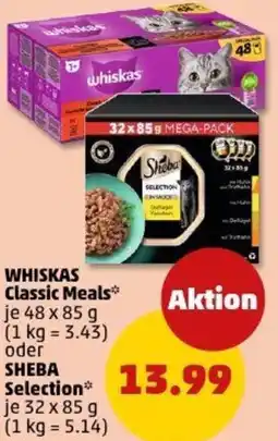 PENNY WHISKAS Classic Meals oder SHEBA Selection Angebot