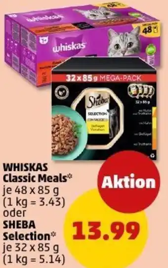 PENNY WHISKAS Classic Meals oder SHEBA Selection Angebot