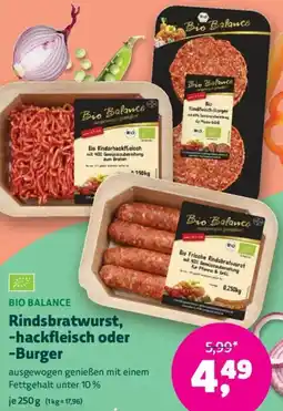 Biomarkt BIO BALANCE Rindsbratwurst, -hackfleisch oder -Burger Angebot