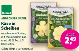Biomarkt ANDECHSER NATUR Käse in Scheiben Angebot