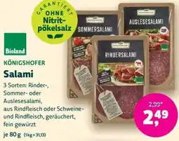 Biomarkt KÖNIGSHOFER Salami Angebot