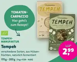 Biomarkt TEMPEH-MANUFAKTUR Tempeh Angebot