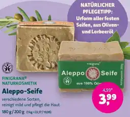 Biomarkt FINIGRANA NATURKOSMETIK Aleppo-Seife Angebot
