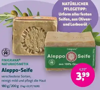 Biomarkt FINIGRANA NATURKOSMETIK Aleppo-Seife Angebot