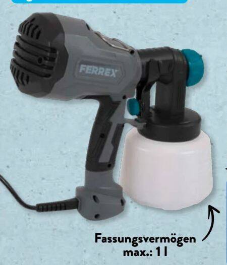 Ferrex Farbsprühpistole Angebot bei Aldi Süd