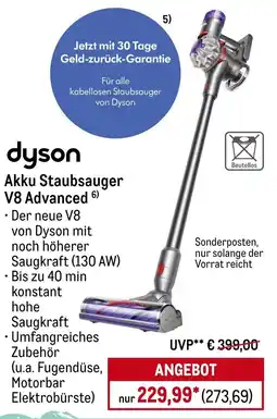 METRO dyson Akku Staubsauger V8 Advanced Angebot