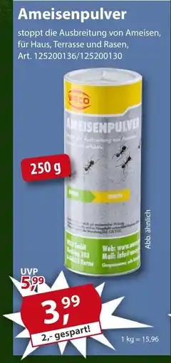Sonderpreis Baumarkt WECO Ameisenpulver Angebot