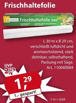 Sonderpreis Baumarkt HEKU Frischhaltefolie 30m Angebot