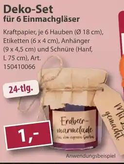 Sonderpreis Baumarkt Deko-Set für 6 Einmachgläser 24-tlg. Angebot