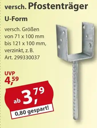 Sonderpreis Baumarkt Pfostenträger U-Form Angebot