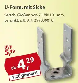 Sonderpreis Baumarkt Pfostenträger U-Form, mit Sicke Angebot