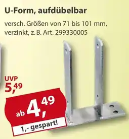 Sonderpreis Baumarkt Pfostenträger U-Form, aufdübelbar Angebot