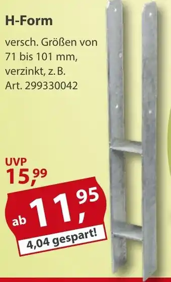 Sonderpreis Baumarkt Pfostenträger H-Form Angebot