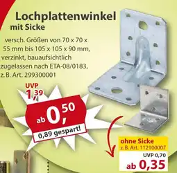 Sonderpreis Baumarkt Lochplattenwinkel mit Sicke Angebot