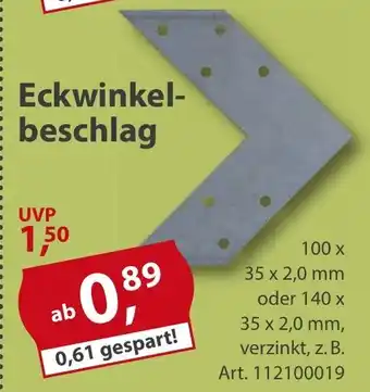 Sonderpreis Baumarkt Eckwinkelbeschlag Angebot