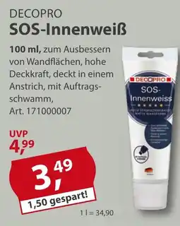 Sonderpreis Baumarkt DECOPRO SOS-Innenweiß Angebot