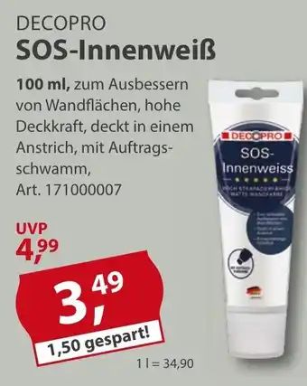 Sonderpreis Baumarkt DECOPRO SOS-Innenweiß Angebot
