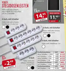 Sonderpreis Baumarkt VERSCH. STECKDOSENLEISTEN 3-fach, mit Schalter Angebot
