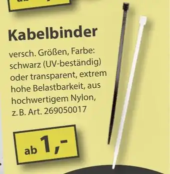 Sonderpreis Baumarkt Kabelbinder Angebot