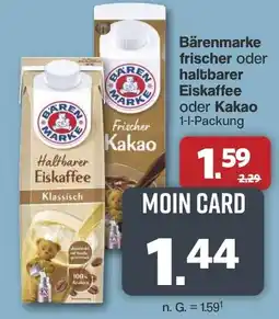 Famila Nord West Bärenmarke frischer oder haltbarer Eiskaffee oder Kakao Angebot