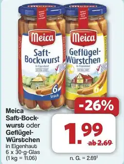 Famila Nord West Meica Saft-Bockwurst oder Geflügel-Würstchen Angebot