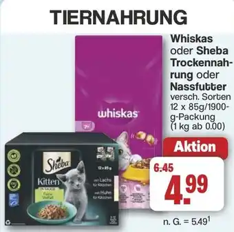 Famila Nord West Whiskas oder Sheba Trockennahrung oder Nassfutter Angebot