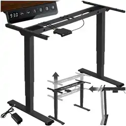 Netto Marken-Discount tectake Tischgestell, elektrisch höhenverstellbar, breitenverstellbar, 110 - 168 x 60 x 60 - 125 cm Angebot