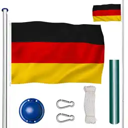 Netto Marken-Discount tectake Fahnenmast, aus Aluminium, 6,25 m, inklusive Seilzug und Bodenhülse Angebot