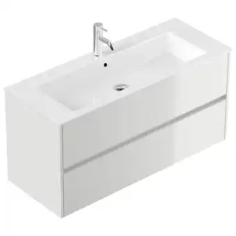 Netto Marken-Discount Badmöbel Limes & Waschtisch 120cm 2 Greifraum SoftClose Auszüge weiß Hgl Angebot