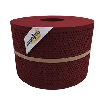 Netto Marken-Discount zaun zu Sichtschutz Rille Gelocht Quadrat-Muster für Doppelstabmatten Bordeauxrot 50m Angebot