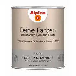 toom Baumarkt Alpina Feine Farben 'Nebel im November' mittelgrau matt 750 ml Angebot