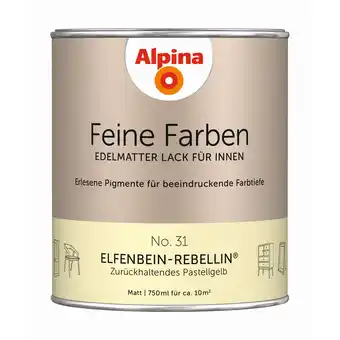 toom Baumarkt Alpina Feine Farben 'Elfenbein Rebellin' pastellgelb matt 750 ml Angebot