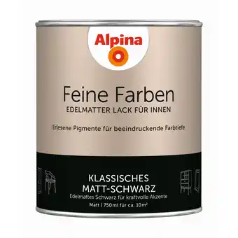 toom Baumarkt Alpina Feine Farben 'Klassisches Matt-Schwarz' schwarz matt 750 ml Angebot