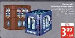 Edeka Magnus oder Wittenseer Mineralwasser Angebot