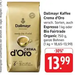 Edeka Dallmayr Kaffee Crema d’Oro Angebot