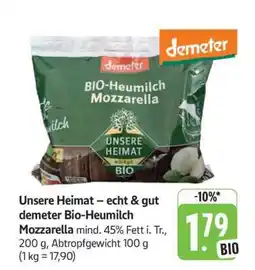 Edeka Unsere Heimat – echt & gut demeter Bio-Heumilch Mozzarella Angebot