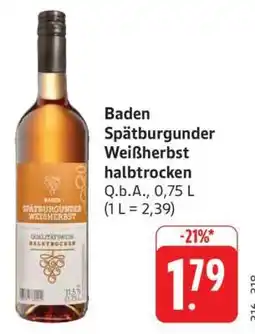 Edeka Baden Spätburgunder Weißherbst halbtrocken Angebot