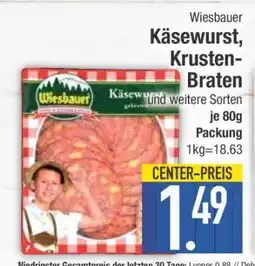 Edeka Wiesbauer Käsewurst, Krusten-Braten Angebot