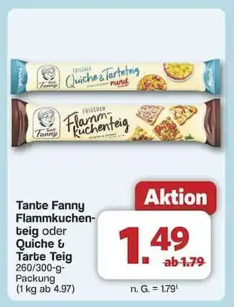 Famila Nord Ost Tante Fanny Flammkuchenteig oder Quiche & Tarte Teig Angebot