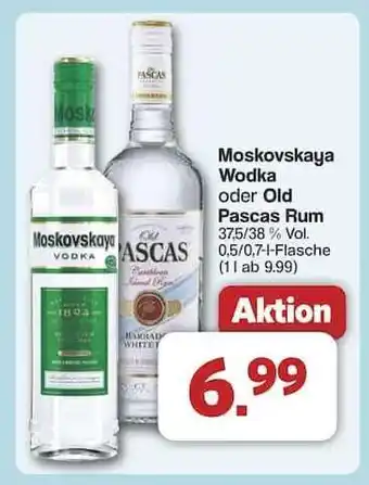 Famila Nord Ost Moskovskaya Wodka oder Old Pascas Rum Angebot