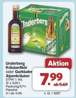 Famila Nord Ost Underberg Kräuterlikör oder Gurktaler Alpenkräuter Angebot